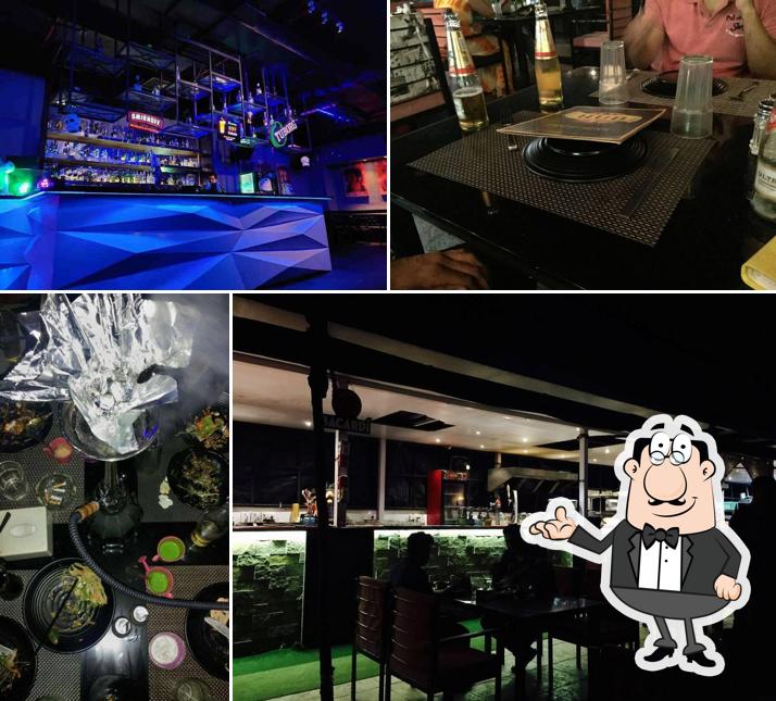 Take a seat at one of the tables at HUB