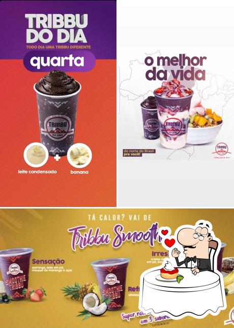 Tribbu Fit Food Açaí provê uma escolha de pratos doces