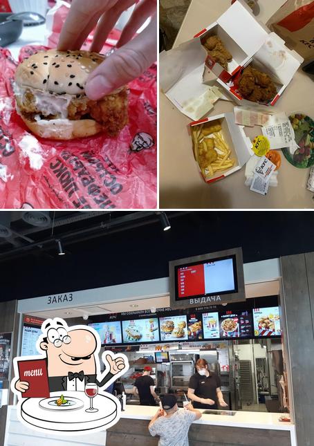 Еда и внутреннее оформление в KFC