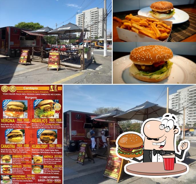 Consiga um hambúrguer no Andarilho's Burguer