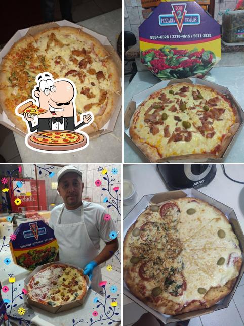 Escolha pizza no Pizzaria 2 irmãos