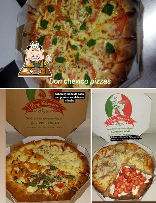 Peça diferentes variedades de pizza