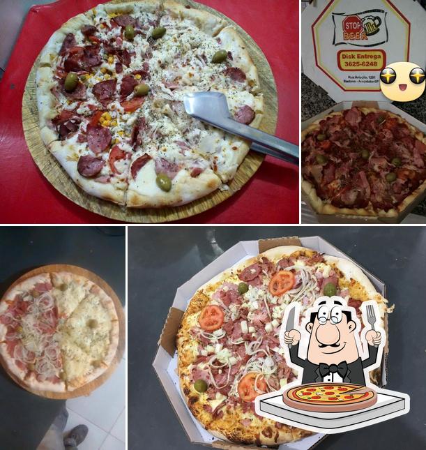 Experimente pizza no Stop Beer Pizzaria