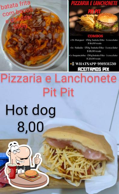 Consiga um hambúrguer no Pizzaria Pit Pit