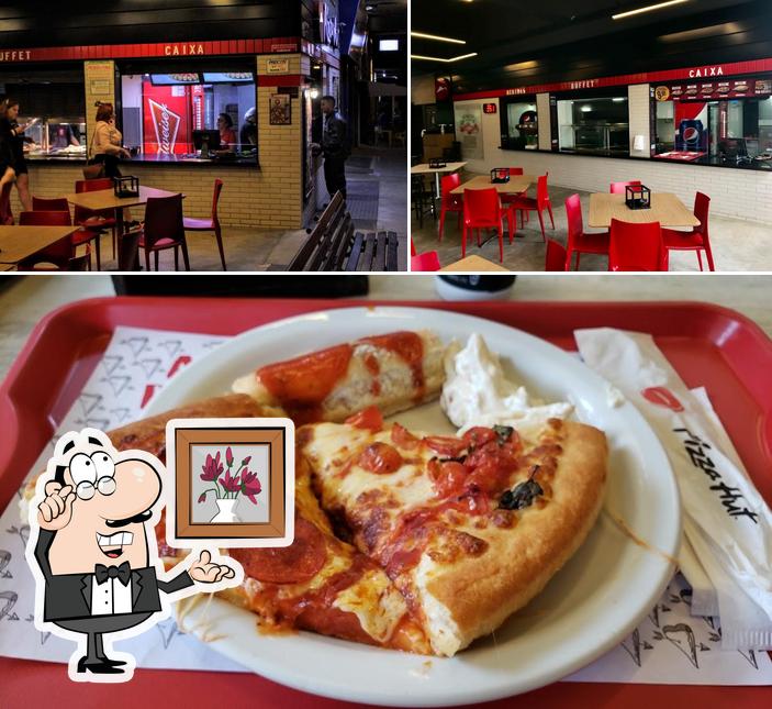 Entre diversos coisas, interior e pizza podem ser encontrados no Pizza Hut Brasília Asa Sul