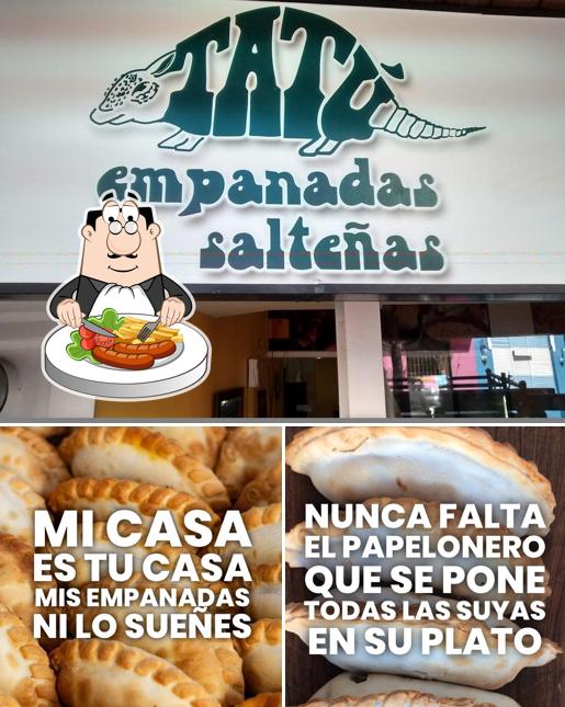 Among various things one can find food and exterior at Tatú Empanadas Salteñas