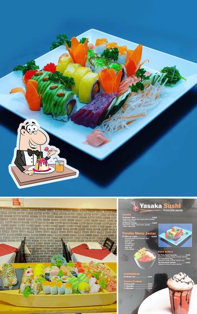 Yasaka Sushi Restaurante Japonês provê uma escolha de pratos doces
