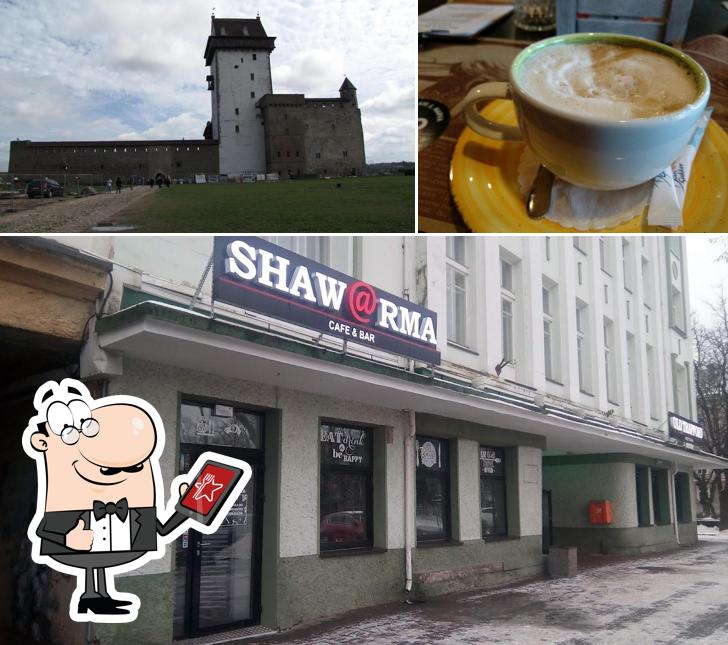Check out the photo showing exterior and drink at BRO grill cafe & shawarma