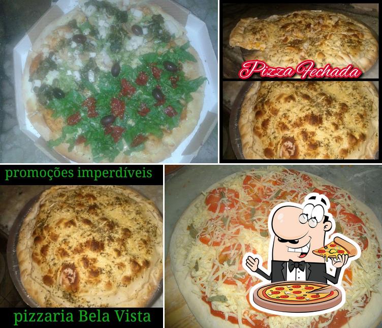 Experimente pizza no Pizzaria Bela Vista