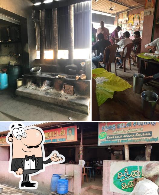 The interior of Santhai Mutton Sappadu hotel -Old Market சந்தை கடை