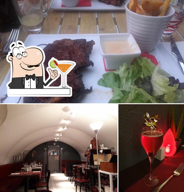 This is the image showing drink and interior at Le Bon'Art