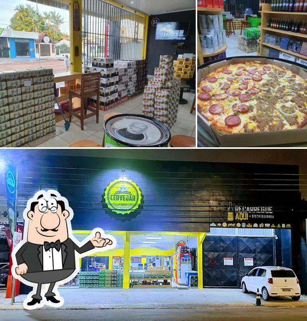 This is the photo depicting interior and pizza at DISTRIBUIDORA E PIZZARIA CERVEJAR