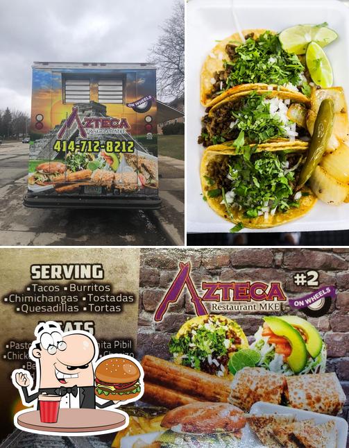 Попробуйте гамбургеры в "Azteca Taco Truck"