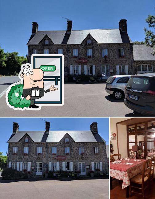 La extérieur et table à manger du restaurant