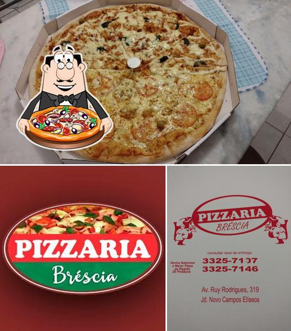 Escolha pizza no Pizzaria Bréscia