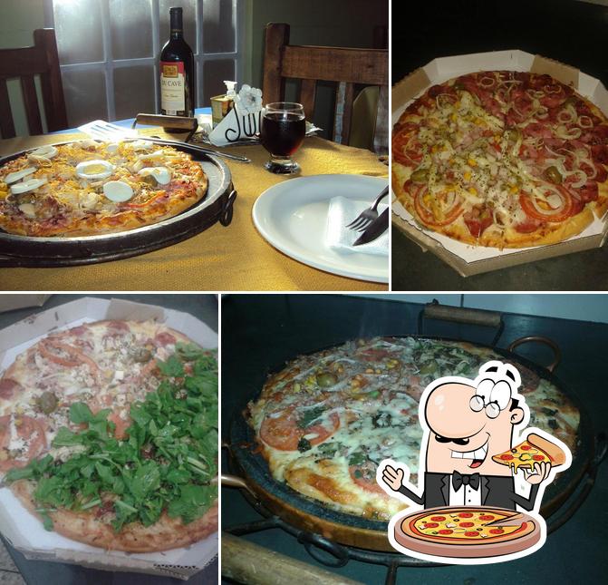 Escolha pizza no Pizzaria Da Sandra