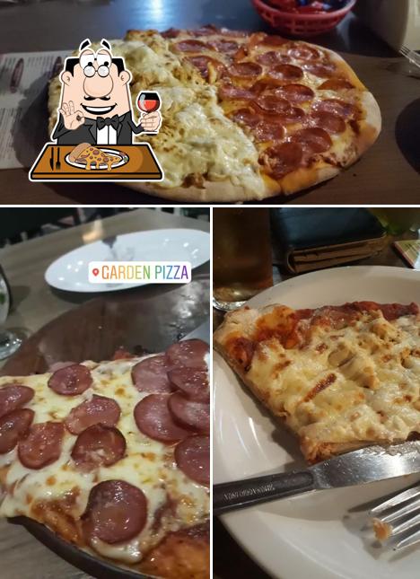 Consiga pizza no Garden Pizza