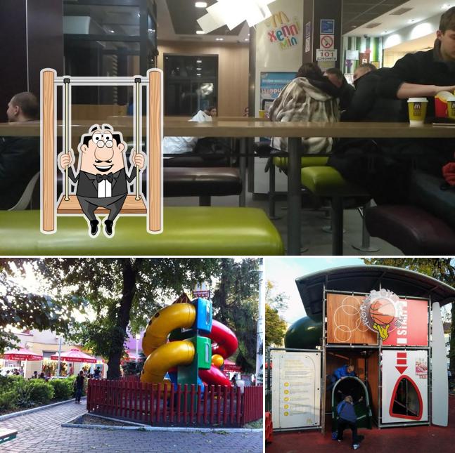 Voici la photo représentant la aire de jeux et intérieur sur McDonald's