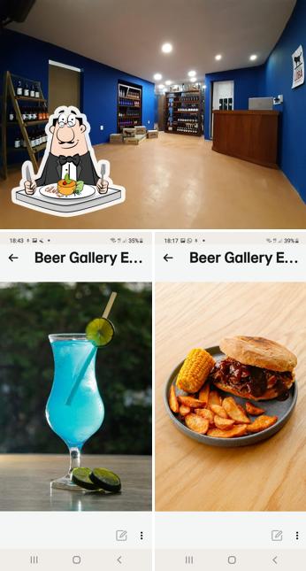 The image of food and interior at Beer Gallery