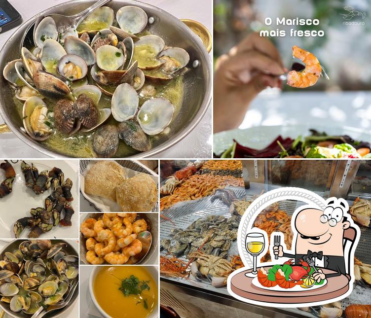 Get various seafood items served at Cervejaria Ribadouro