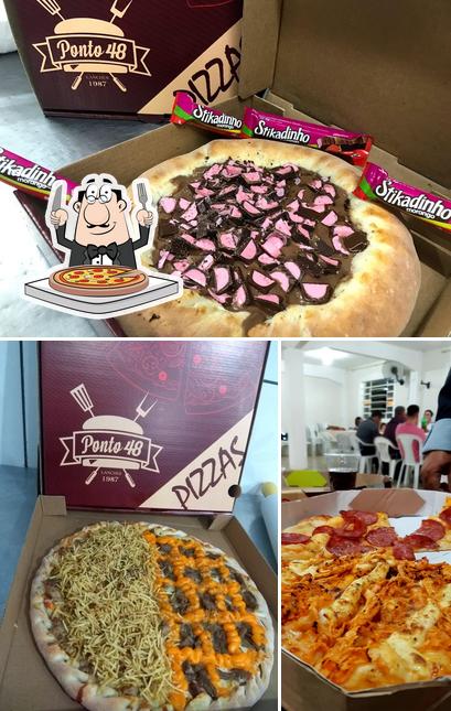 Consiga pizza no Ponto 48 Lanches