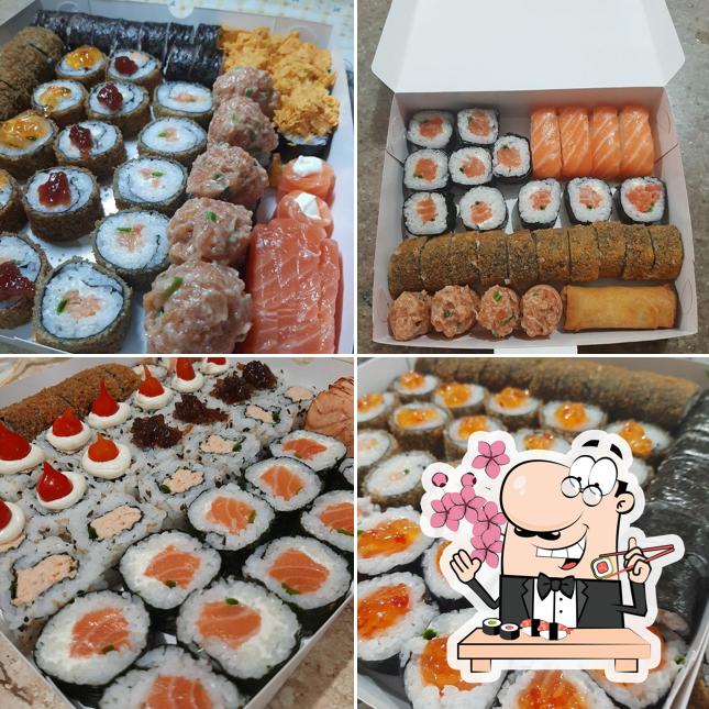 Escolha diferentes opções de sushi