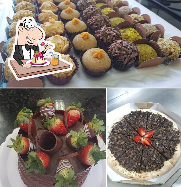 Mister cake , bolos, pizzas, lanches e porções serve uma variedade de sobremesas