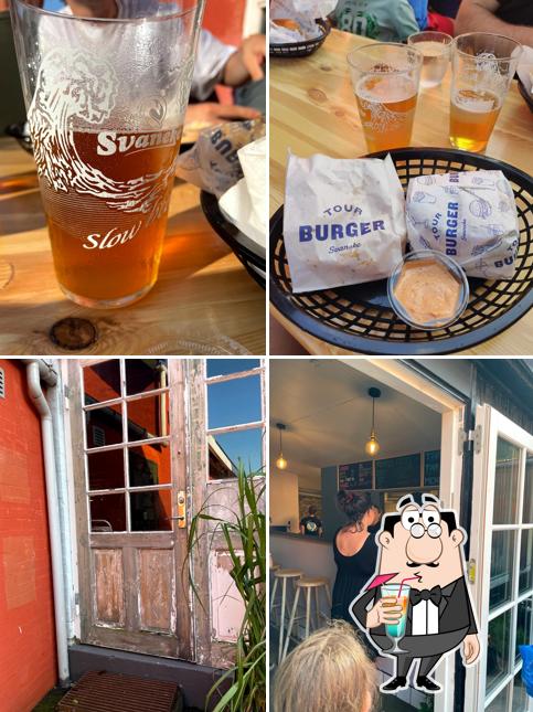 Parmi les diverses choses de la boire et la intérieur, une personne peut trouver sur Tour Burger Svaneke