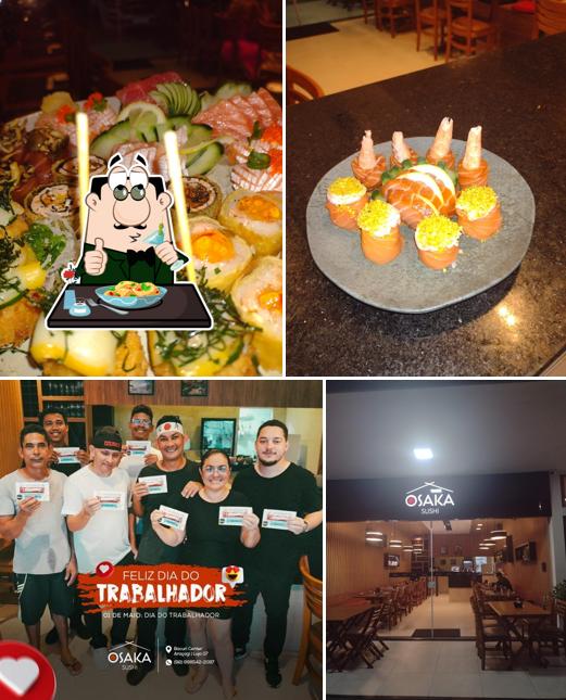 Entre diferentes coisas, comida e interior podem ser encontrados no Osaka Sushi
