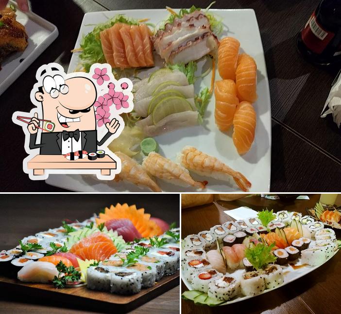 Prove diferentes opções de sushi