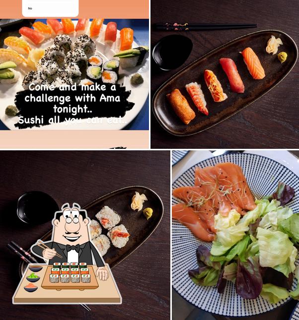 Les sushi sont offerts par AMA ASIAN FUSION