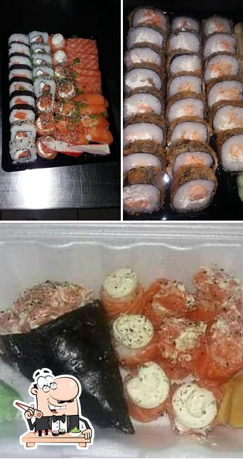 Peça diferentes opções de sushi