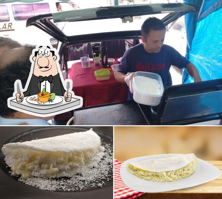 Entre diferentes coisas, comida e interior podem ser encontrados no Tapioca do Hélio