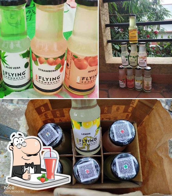 Enjoy a beverage at Flying Kombucha