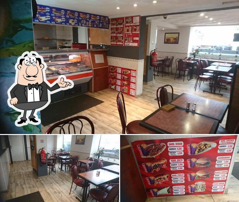 Voici l’image indiquant la intérieur et burger sur Restaurant Anatoli