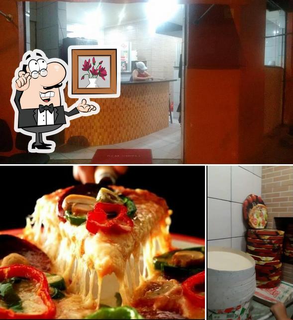 A ilustração a Frontinelli pizzaria’s interior e bolo