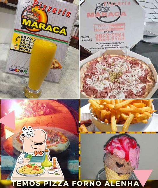 Platos en Pizzaria maraca