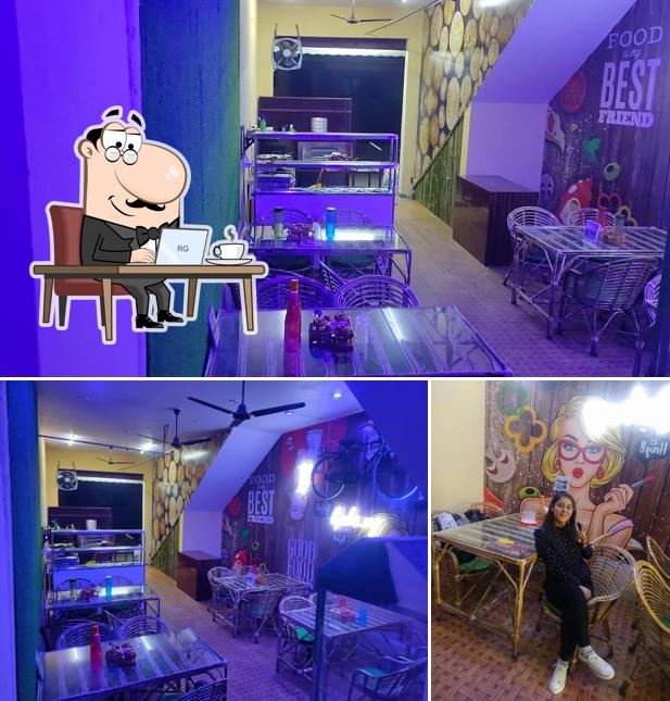 The interior of Food Galaxy party restaurant