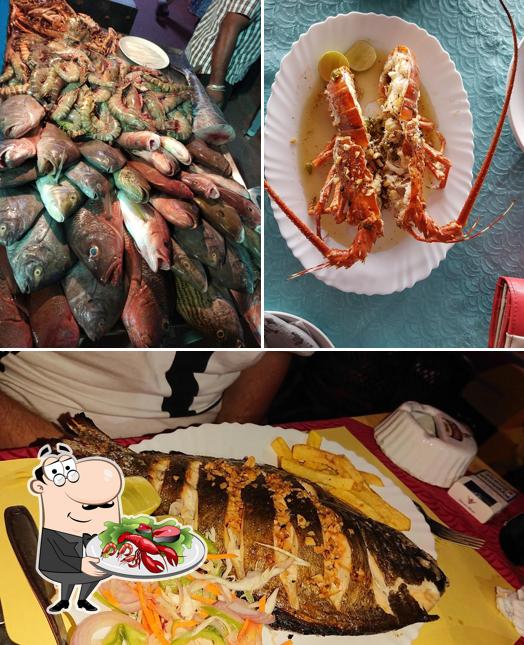 Order different seafood dishes available at Coconut Grove