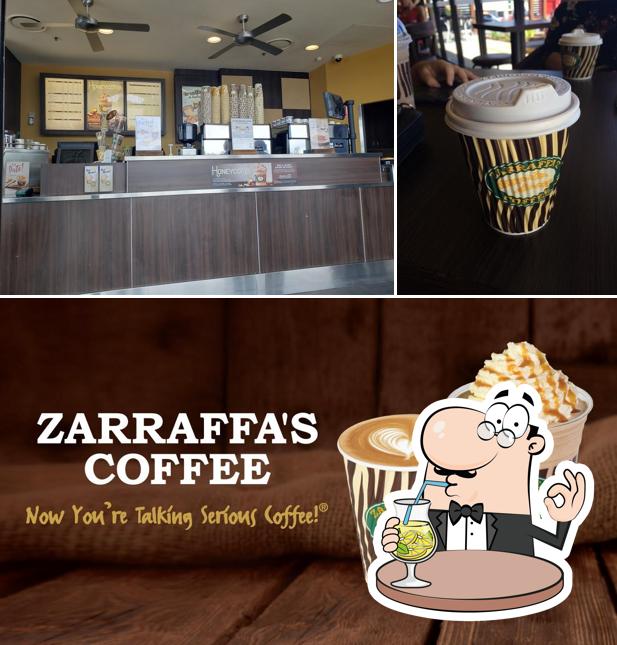 This is the photo showing drink and interior at Zarraffa's Coffee Holmview