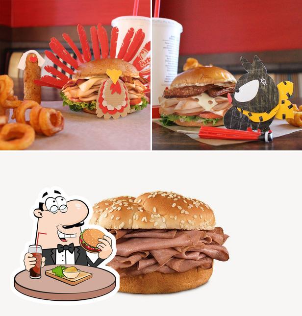 Order a burger at Arby's