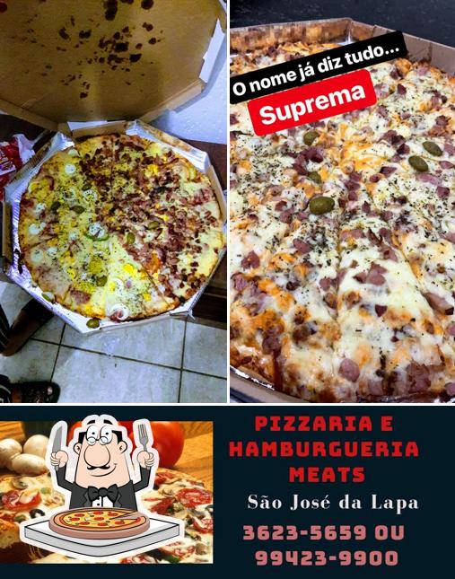 Escolha pizza no Pizzaria e Hamburgueria Meats