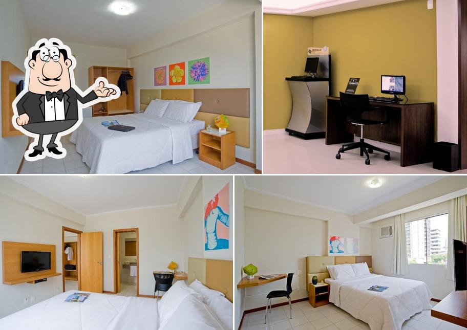 O interior do Hotel Slim Joinville