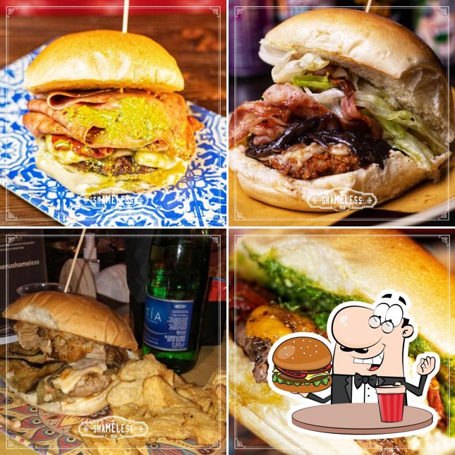 Shameless Pub offre un'ampia gamma di opzioni per gli amanti dell'hamburger
