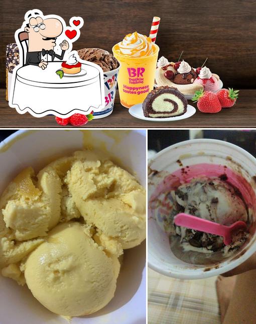 Baskin Robbins offers a range of desserts