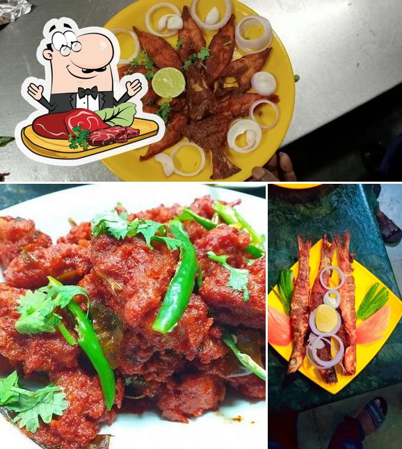 Get meat meals at MG Wines Liquor Shopee & Maurya Garden A/c bar Restaurant