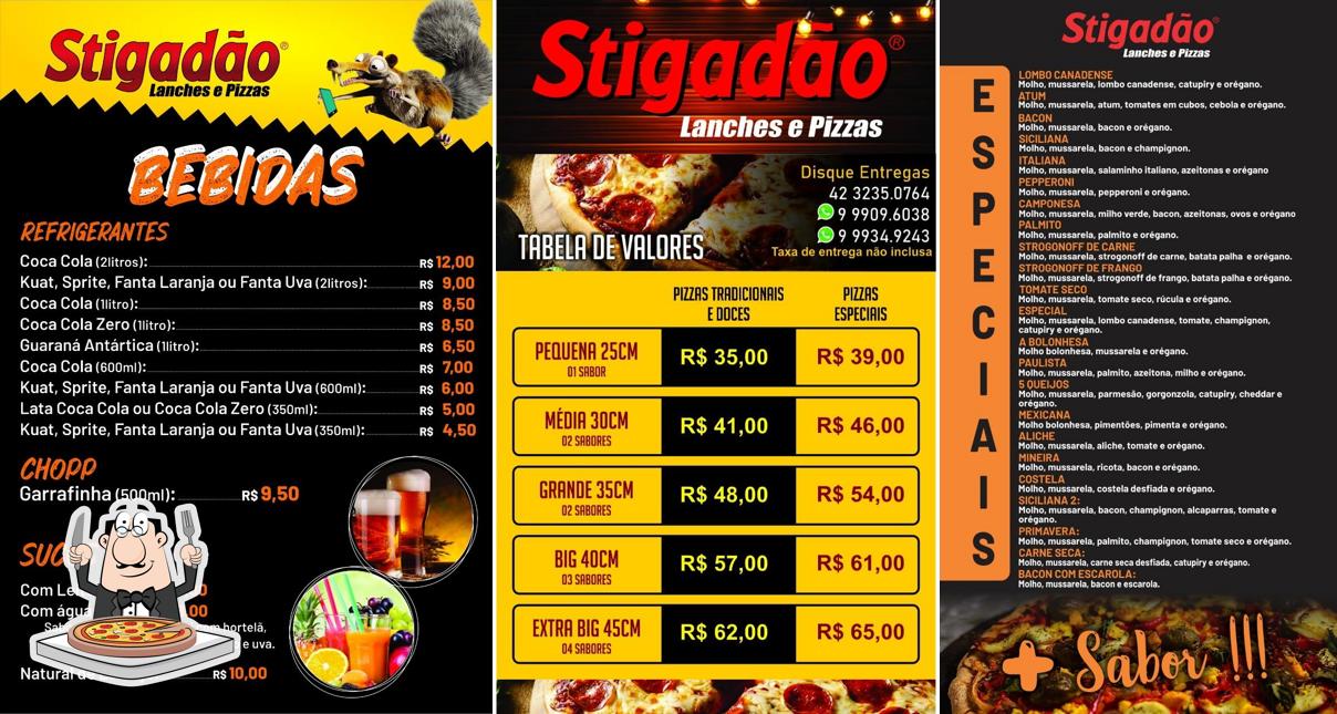 No Stigadão Lanches e Pizzas - Ronda, você pode degustar pizza