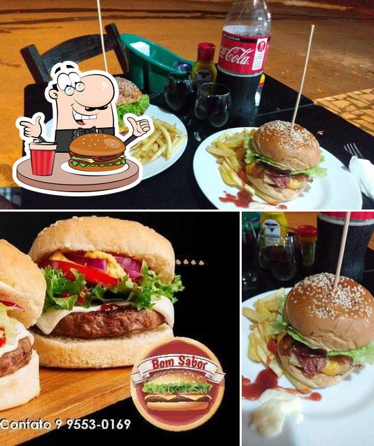 Peça um hambúrguer no Hamburgueria Bom sabor