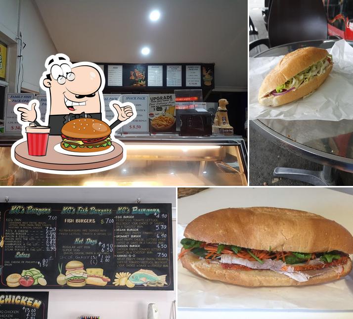 Get a burger at Kelvin Grove Seafood and Takeaway