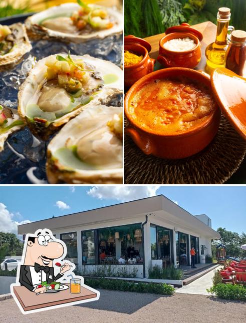 Confira a foto apresentando comida e exterior no Angra Bar